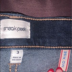 Sneak Peak Jeans, size 3, Mid Rise, blue and dark blue on bottom